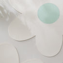 Blue Background With White Heart + Blue Background Set of 6 Reversible Flower Shaped Placemats - Waterproof PU Leather Dining Table Mats