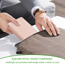 Pink Ultra-Slim Foldable Bluetooth Keyboard - Portable Wireless Rechargeable Travel Keyboard for iOS Android Windows Devices