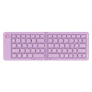 Purple Ultra-Slim Foldable Bluetooth Keyboard - Portable Wireless Rechargeable Travel Keyboard for iOS Android Windows Devices