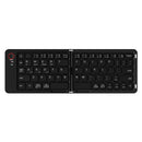 Black Ultra-Slim Foldable Bluetooth Keyboard - Portable Wireless Rechargeable Travel Keyboard for iOS Android Windows Devices