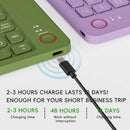 Black Ultra-Slim Foldable Bluetooth Keyboard - Portable Wireless Rechargeable Travel Keyboard for iOS Android Windows Devices