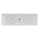 White Ultra-Slim Foldable Bluetooth Keyboard - Portable Wireless Rechargeable Travel Keyboard for iOS Android Windows Devices