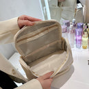 Black Large Capacity Double Layer PU Leather Makeup Bag - Portable Travel Cosmetic Organizer Case
