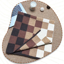 Coffee,Brown And Beige Unisex Retro Checkered Knit Scarf - Soft Thick Winter Shawl Wrap