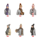 Pink Women's 3-Piece Winter Knit Set - Leopard Print Plush Lined Beanie Hat, Scarf & Touchscreen Gloves