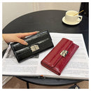 Black Elegant Women's RFID Blocking Long Wallet - PU Leather Clutch Purse with Clasp