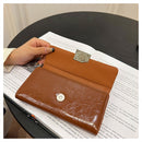 Black Elegant Women's RFID Blocking Long Wallet - PU Leather Clutch Purse with Clasp