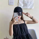 Black Stylish Aviator Goggle Baseball Cap - Unisex Outdoor Cotton Sun Hat