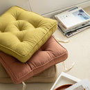 Tea Green Soft And Thick Seat Cushion - Cotton Linen Blend Chair Pad with Ties - 43x43cm