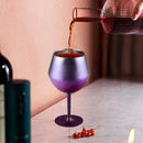 2 Pcs Black Detachable Stainless Steel Wine Glass - 14oz (420ml) Portable Stemmed Goblet for Outdoors & Travel