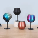 2 Pcs Blue Detachable Stainless Steel Wine Glass - 14oz (420ml) Portable Stemmed Goblet for Outdoors & Travel