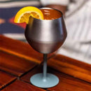 2 Pcs Orange Detachable Stainless Steel Wine Glass - 14oz (420ml) Portable Stemmed Goblet for Outdoors & Travel