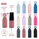 Black 1L Stainless Steel Water Bottle with Magnetic Phone Holder Lid - Portable Hydration & Hands-Free Stand