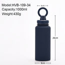 Grey 1L Stainless Steel Water Bottle with Magnetic Phone Holder Lid - Portable Hydration & Hands-Free Stand