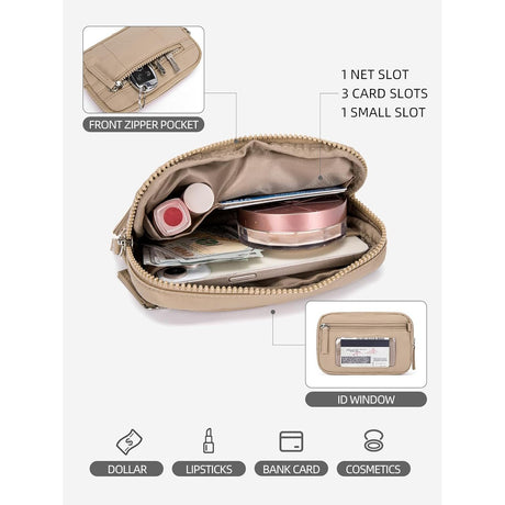 Green RFID Blocking Nylon Wristlet Clutch Wallet - Compact Waterproof Pouch with Card Slots & ID Window