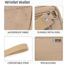 Green RFID Blocking Nylon Wristlet Clutch Wallet - Compact Waterproof Pouch with Card Slots & ID Window