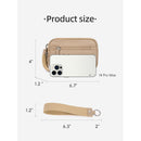 Khaki RFID Blocking Nylon Wristlet Clutch Wallet - Compact Waterproof Pouch with Card Slots & ID Window