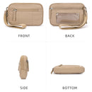 Pink RFID Blocking Nylon Wristlet Clutch Wallet - Compact Waterproof Pouch with Card Slots & ID Window