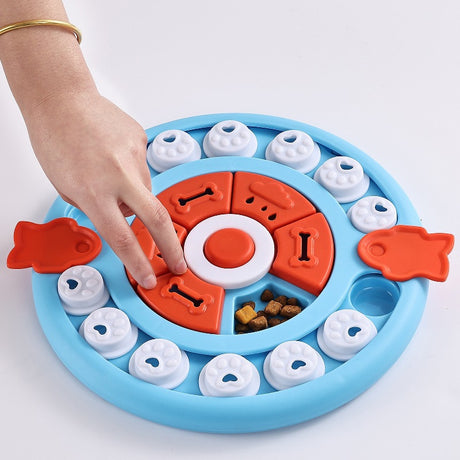 Green Interactive Pet Puzzle Feeder Toy - Slow Eating & Mental Stimulation Game for Dogs & Cats