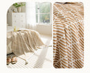 Brown and Beige Diamond Pattern Soft Cozy Knit Throw Blanket with Tassels - Geometric Pattern Lightweight Acrylic Blanket for Sofa Couch Bed, 130x150cm
