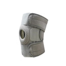 Grey Adjustable Knee Brace Support (Pair) with Dual Spring Stabilizers & Patella Gel Pad - Non-Slip for Sports Running Hiking