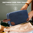 Grey And Brown Men's Canvas Toiletry Bag - Large Capacity Water-Resistant Travel Organizer Dopp Kit with Handle