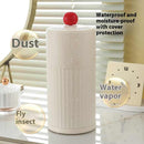 Black Automatic Lifting Makeup Brush Holder - Dustproof Desktop Organizer with Lid & Compartments