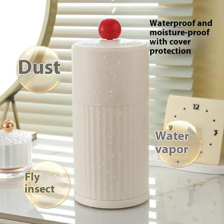 Black Automatic Lifting Makeup Brush Holder - Dustproof Desktop Organizer with Lid & Compartments