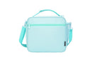 Pink Sparkling Rainbow Heart Insulated Lunch Bag for Kids - Portable School Lunch Box with Shoulder Strap