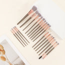 Brown and Glod Complete 20-Piece Makeup Brush Set with Travel Pouch - Professional Synthetic Face & Eye Brushes Kit