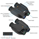 Red Professional HD Digital Night Vision Binoculars - 6X Optical Zoom, IR Illumination, Record 2.5K Video & 48MP Photos