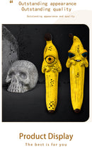 3 Pcs Style 1 Yellow Whimsical Magic Banana Monster Figurine - Quirky Resin Art Decor for Home & Party