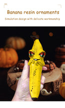 3 Pcs Style 2 Yellow Whimsical Magic Banana Monster Figurine - Quirky Resin Art Decor for Home & Party