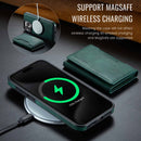 Brown Premium MagSafe Wallet Case for iPhone 16 Pro Max - Detachable PU Leather Magnetic Card Holder