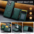 Black Premium MagSafe Wallet Case for iPhone 16 Pro - Detachable PU Leather Magnetic Card Holder
