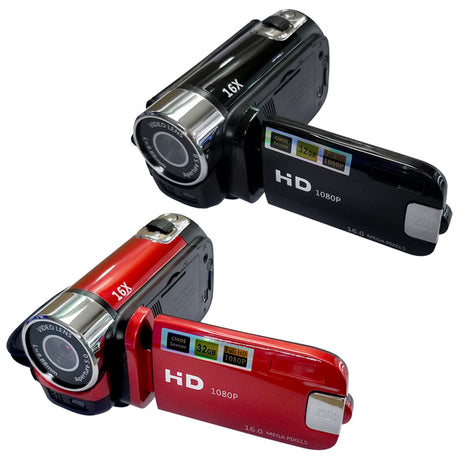 Black Capture Life's Moments: HD 1080P Digital Camcorder - 16MP Photos, 16X Digital Zoom, 2.7