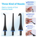 Black Advanced Portable Water Flosser - Rechargeable Oral Irrigator, IPX7 Waterproof, 4 Cleaning Modes for Deep Dental Care