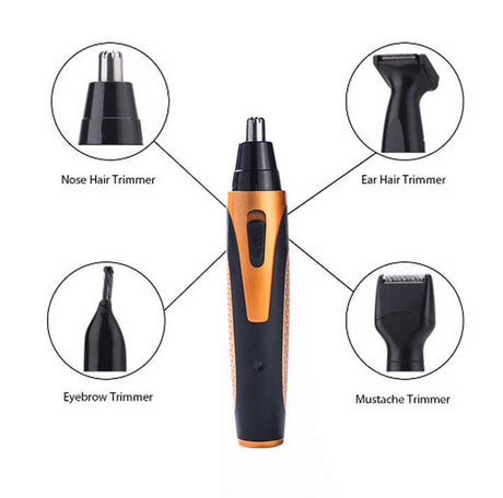 Purple and Black Versatile 4-in-1 USB Rechargeable Men's Grooming Kit - Precision Nose, Ear, Eyebrow Trimmer & Detail Shaver