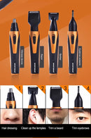 Purple and Black Versatile 4-in-1 USB Rechargeable Men's Grooming Kit - Precision Nose, Ear, Eyebrow Trimmer & Detail Shaver