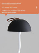 White Three-dimensional stripes Sleek Minimalist LED Mushroom Table Lamp - Rechargeable 3-Color Touch Control, Bar & Ambient Light