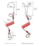 Red Pro 316 Stainless Steel Diving Reef Hook - Single, Double Combo Pack - Current Hook with Coiled Safety Lanyard