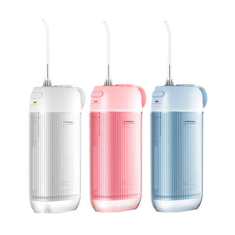White Advanced Portable Water Flosser - USB Rechargeable Cordless Oral Irrigator, 3 Modes, IPX7 Waterproof for Travel & Home