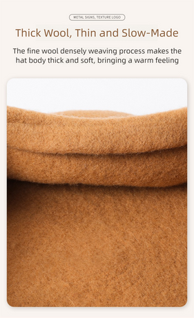Khaki Elegant Wool Beret - Classic Warm Thick British Style Hat for Autumn & Winter