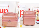Red Durable Hard Shell Makeup Travel Case - Large Capacity Portable Cosmetic Organizer Box with Handle