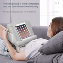Grey Soft Multi-Angle Tablet Pillow Stand - Comfy Reading & Viewing Holder for iPads, Books, eReaders