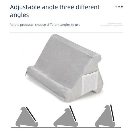 Black Soft Multi-Angle Tablet Pillow Stand - Comfy Reading & Viewing Holder for iPads, Books, eReaders