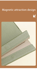 Khaki Professional A4 PU Leather Document Bag - Waterproof Handheld File Folder Portfolio for Business & Conference