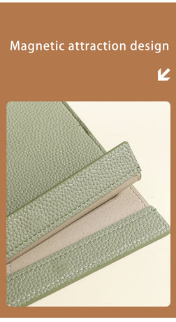 Beige Professional A4 PU Leather Document Bag - Waterproof Handheld File Folder Portfolio for Business & Conference