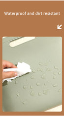 Light Green Professional A4 PU Leather Document Bag - Waterproof Handheld File Folder Portfolio for Business & Conference