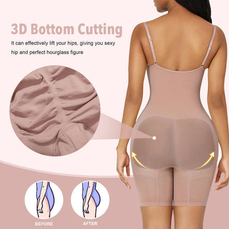 Size S Black Seamless Full Body Shaper for Women - Tummy Control, Butt Lifter & Thigh Slimmer Bodysuit
